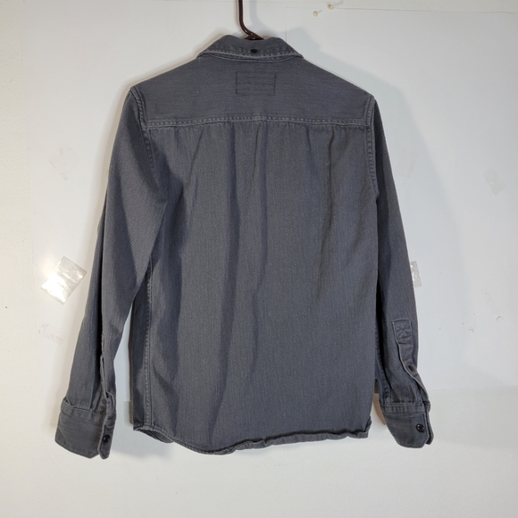 Mens Odin New York Long Sleeve Heavy Weight Gray Button front shirt size Small - Picture 9 of 10